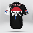 AIO Pride - Skulls Printed With Flags Netherland Unisex Adult Baseball Jersey Shirt