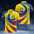 AIO Pride - Ecuador Coat Of Arms - Whirlpool Style Unisex Adult Polo Shirt
