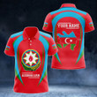 AIO Pride - Customize Azerbaijan Map & Coat Of Arms Unisex Adult Polo Shirt
