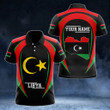 AIO Pride - Customize Libya Map & Coat Of Arms Unisex Adult Polo Shirt