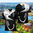 AIO Pride - Customize Sweden Coat Of Arms & Flag Unisex Adult Polo Shirt