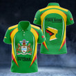 AIO Pride - Customize Guyana Map & Coat Of Arms Unisex Adult Polo Shirt