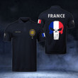 AIO Pride - Customize France Coat Of Arms & Flag - Skull Polo Shirt