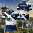AIO Pride - Scotland Flag Brush Unisex Adult Polo Shirt