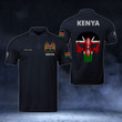 AIO Pride - Customize Kenya Coat Of Arms - Flag Skull Polo Shirt