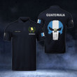 AIO Pride - Customize Guatemala Coat Of Arms - Flag Skull Polo Shirt