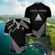 AIO Pride - Customize Nicaragua Coat Of Arms Design - Black & Gray Unisex Adult Polo Shirt