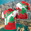 AIO Pride - Customize Lebanon Flag Polygon Style Unisex Adult Polo Shirt