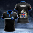 AIO Pride - Customize Iceland Coat of Arms Color Flag Unisex Adult Polo Shirt