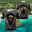 AIO Pride - America My Home Jamaica My Blood Skull - Eagle Unisex Adult Polo Shirt