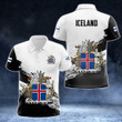 AIO Pride - Iceland Coat Of Arms Black And White Unisex Adult Polo Shirt