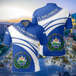 AIO Pride - El Salvador Coat Of Arms Cricket Style Unisex Adult Polo Shirt