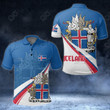 AIO Pride - Iceland Flag Coat Of Arms Wavy Lines Unisex Adult Polo Shirt