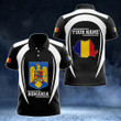 AIO Pride - Customize Romania Map & Coat Of Arms 3D Style Unisex Adult Polo Shirt