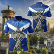 AIO Pride - Scotland Celtic Cross Mix Claymore - Thistle Unisex Adult Polo Shirt