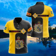 AIO Pride - Customize Sweden Honeycomb Partten Coat Of Arms Unisex Adult Polo Shirt