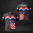 AIO Pride - Croatia Flag Black Unisex Adult Polo Shirt