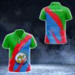 AIO Pride - Custom Name Eritrea Galaxy Color Coat Of Arms Unisex Adult Polo Shirt