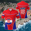 AIO Pride - Croatia Circle Stripes Flag Version Hrvatska Unisex Adult Polo Shirt