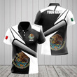 AIO Pride - Customize Mexico Proud With Coat Of Arms Black And White Unisex Adult Polo Shirt