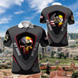 AIO Pride - America My Home Uganda My Blood Skull - Eagle Unisex Adult Polo Shirt
