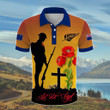 AIO Pride - New Zealand Lest We Forget Soldier Sunset Unisex Adult Polo Shirt