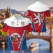 AIO Pride - Czech Republic Circle Stripes Flag Version Lion Unisex Adult Polo Shirt
