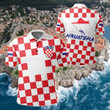 AIO Pride - Croatia - Hrvatska Map And Coat Of Arms Unisex Adult Polo Shirt
