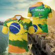 AIO Pride - Brazil Flag Brush Unisex Adult Polo Shirt