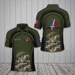 AIO Pride - Customize French Army Symbol Camo Unisex Adult Polo Shirt