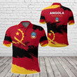 AIO Pride - Angola Flag Brush Unisex Adult Polo Shirt