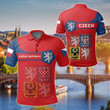 AIO Pride - Czech Republic Coat Of Arms Simple Style Unisex Adult Polo Shirt