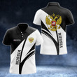 AIO Pride - Custom Name Russia Sport Black And White Unisex Adult Polo Shirt