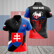 AIO Pride - Customize Slovakia Coat Of Arms Skull Flag Unisex Adult Polo Shirt