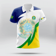 AIO Pride - Customize Brazil Vortex Symbol And Coat Of Arm Unisex Adult Polo Shirt