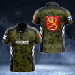 AIO Pride - Finland Coat Of Arms Camo Pattern Unisex Adult Polo Shirt