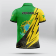 AIO Pride - Customize Lightning Pattern And Coat Of Arms Brazil Unisex Adult Polo Shirt