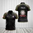 AIO Pride - Custom Name Italy Coat Of Arms Camo Unisex Adult Polo Shirt