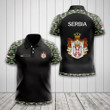 AIO Pride - Custom Name Serbia Coat Of Arms Camo Unisex Adult Polo Shirt