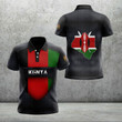 AIO Pride - Kenya Flag Map Shield 3D Unisex Adult Polo Shirt