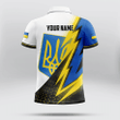 AIO Pride - Customize Lightning Pattern And Coat Of Arms Ukraine Unisex Adult Polo Shirt