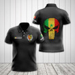 AIO Pride - Custom Name Senegal Coat Of Arms Black Skull Flag Polo Shirt
