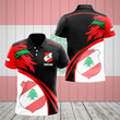 AIO Pride - Customize Lebanon Coat Of Arms Fire Unisex Adult Polo Shirt