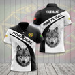 AIO Pride - Custom Name Portugal Coat Of Arms Wolf Black And White Unisex Adult Polo Shirt