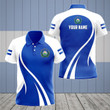 AIO Pride - Customize El Salvador Flag Color Fire Unisex Adult Polo Shirt