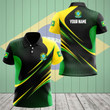 AIO Pride - Customize Brazil Coat Of Arms Sprot Dot Pattern Unisex Adult Polo Shirt