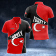AIO Pride - Custom Name Turkey Flag 3D Version Unisex Adult Polo Shirt