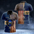 AIO Pride - Customize El Salvador & American Flag Skull 3D Unisex Adult Polo Shirt