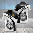 AIO Pride - Custom Name Estonia Wolf Black And White Unisex Adult Polo Shirt