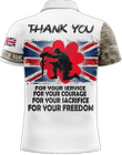 AIO Pride - Customize British Army Thank You For Your Freedom Unisex Adult Polo Shirt
